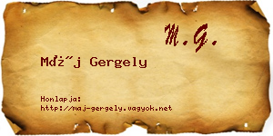 Máj Gergely névjegykártya