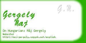 gergely maj business card